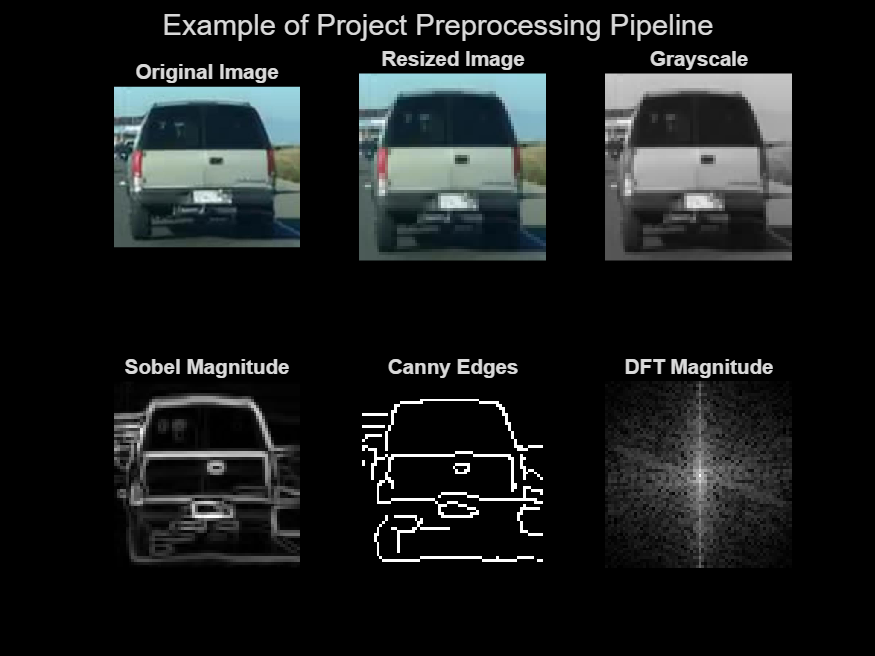 Example preprocessing output showing image preparation steps